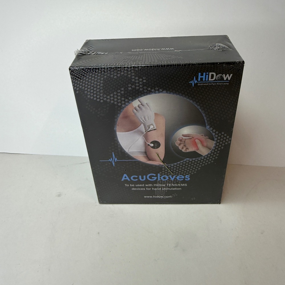 HiDow AcuGloves TENS EMS Hand‎ Stimulation Conductive Gloves New Sealed